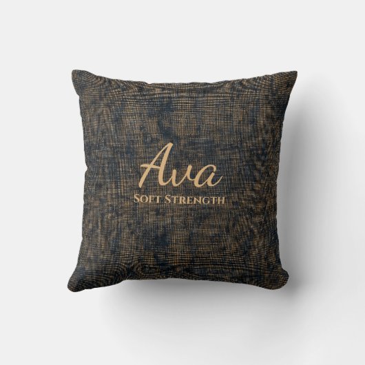 Charcoal and Brown Denim Texture | Custom Rustic  クッション (裏面)