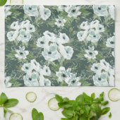 Charcoal Anemones キッチンタオル (折り畳み)