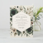 Charcoal Artistic Botanical Wedding 招待状 (スタンド正面)