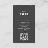 Charcoal Black Pizza Restaurant Chic Modern Shop 名刺 (裏面)