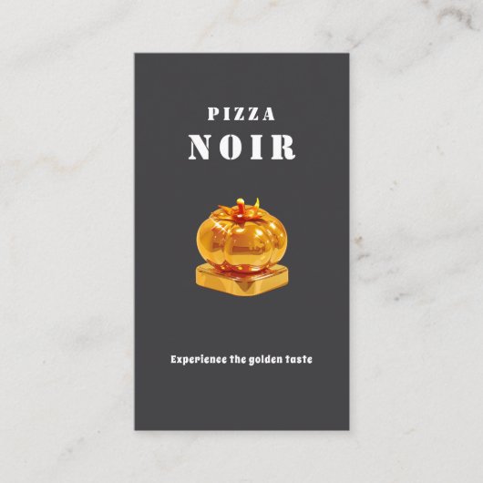 Charcoal Black Pizza Restaurant Chic Modern Shop 名刺 (正面)