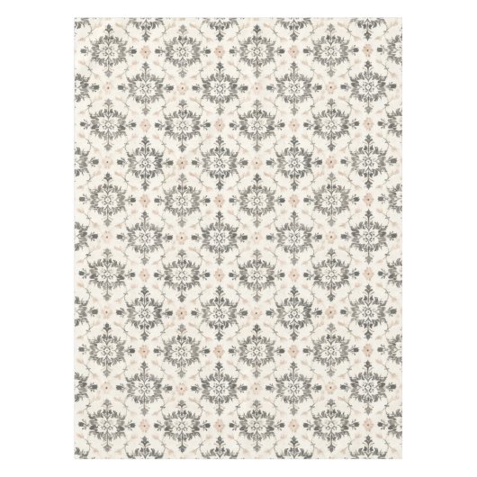 Charcoal & Blush French Damask Tablecloth テーブルクロス (正面)