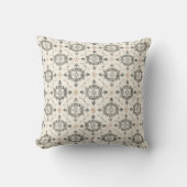 Charcoal & Blush French Damask Throw Pillow クッション (正面)