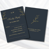 Charcoal Botanical Christian Wedding RSVP 