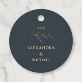 Charcoal Botanical Christian Wedding Thank You フェイバータグ (正面)