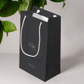 Charcoal | Chic Monogram Welcome Wedding Gift Bag スモールペーパーバッグ
