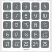 Charcoal Customizable Square Number Stickers  シール (シート)