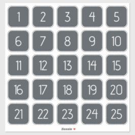 Charcoal Customizable Square Number Stickers  シール