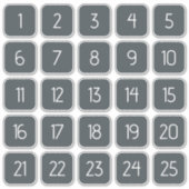 Charcoal Customizable Square Number Stickers  シール (正面)