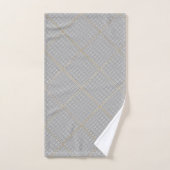 CHARCOAL GOLD ABSTRACT CIRCLES GRID BATH TOWEL SET バスタオルセット (ハンドタオル)