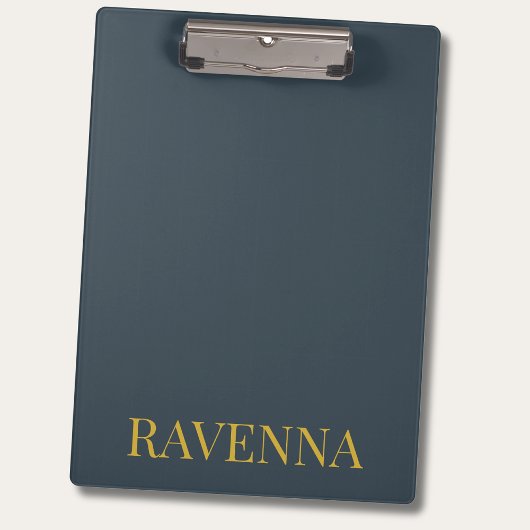 Charcoal Gold Name Personalized Custom Luxury Gift クリップボード
