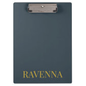 Charcoal Gold Name Personalized Custom Luxury Gift クリップボード (正面)