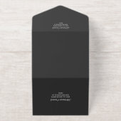 Charcoal & Gold Text Big Photo Monogram Wedding オールインワン招待状 (外側)