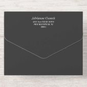 Charcoal & Gold Text Big Photo Monogram Wedding オールインワン招待状 (背面)