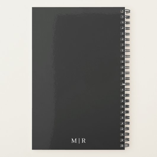 Charcoal Gray 2026 Planner | Custom Initials プランナー手帳 (裏面)