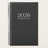 Charcoal Gray 2026 Planner | Custom Initials プランナー手帳 (正面)