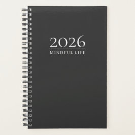 Charcoal Gray 2026 Planner | Custom Initials プランナー手帳