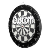 Charcoal Gray, Black, And White Your Text ダーツボード (正面右)