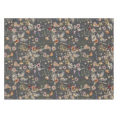 Charcoal Gray Boho Wildflowers テーブルクロス (正面(横))