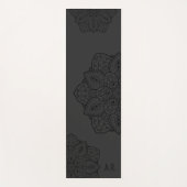 Charcoal Gray Decorative Mandala With Initials ヨガマット (正面)