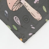 Charcoal Gray Fungi Cozy Neutral Housewarming Gift フリースブランケット (角)