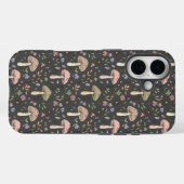 Charcoal Gray Fungi Seamless Pattern Minimalist Case-Mate iPhoneケース (裏面 (横))