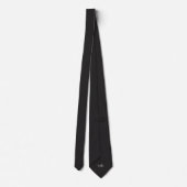 Charcoal Gray Hidden Initials Solid Color Neck Tie ネクタイ (裏面)