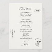 Charcoal Gray Illustrated Wedding Menu メニュー (正面)