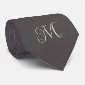 Charcoal Gray Monogram ネクタイ (ロール)