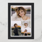 Charcoal Gray Photo Graduation Rose Gold 箔招待状 (裏面)