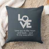 Charcoal Gray Solid Throw Pillow クッション (ブランケット)