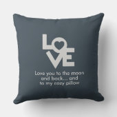 Charcoal Gray Solid Throw Pillow クッション (裏面)