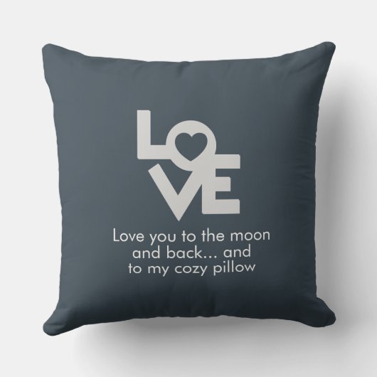 Charcoal Gray Solid Throw Pillow クッション (裏面)