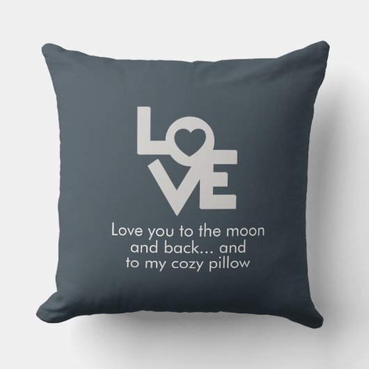 Charcoal Gray Solid Throw Pillow クッション (正面)