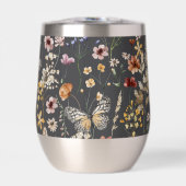 Charcoal Gray Watercolor Wildflowers  (正面)