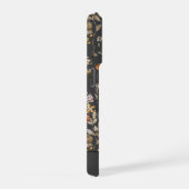 Charcoal Gray Watercolor Wildflowers Pattern Name  iPhoneケース (右側面)