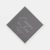 Charcoal Grey “Cheers to Love” Wedding スタンダードランチョンナプキン (角)
