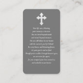 Charcoal Grey Modern Memorial Photo Prayer Card 名刺 (裏面)