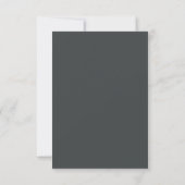 Charcoal Grey Monogram Crest Thank You Card サンキューカード (裏面)