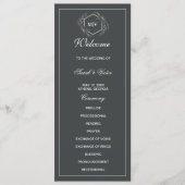 Charcoal Grey Monogram double side program card  プログラム (正面)