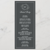 Charcoal Grey Monogram double side program card  プログラム (裏面)