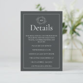 Charcoal Grey QR Code Monogram Enclosure Card エンクロージャーカード (スタンド正面)