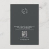Charcoal Grey QR Code Monogram Enclosure Card エンクロージャーカード (裏面)