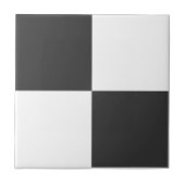Charcoal Grey & White Square Box Stylish Pattern タイル (正面)