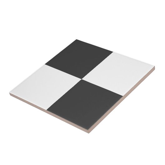 Charcoal Grey & White Square Box Stylish Pattern タイル (側面)