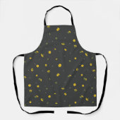 Charcoal Japanese Dandelion Floral Pattern エプロン (正面)