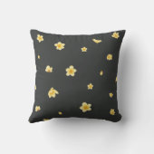 Charcoal Japanese Wintersweet Floral Pattern クッション (裏面)