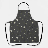 Charcoal Lily of the Valley Floral Pattern エプロン (正面)