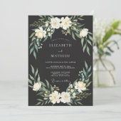 Charcoal Majestic Botanical Wedding 招待状 (スタンド正面)