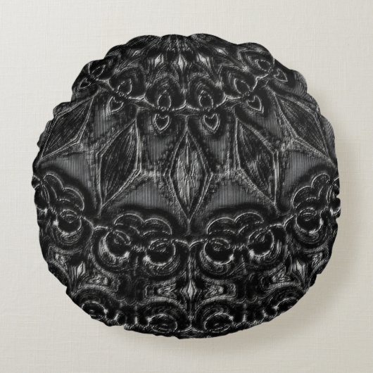 Charcoal Mandala  ラウンドクッション (正面)